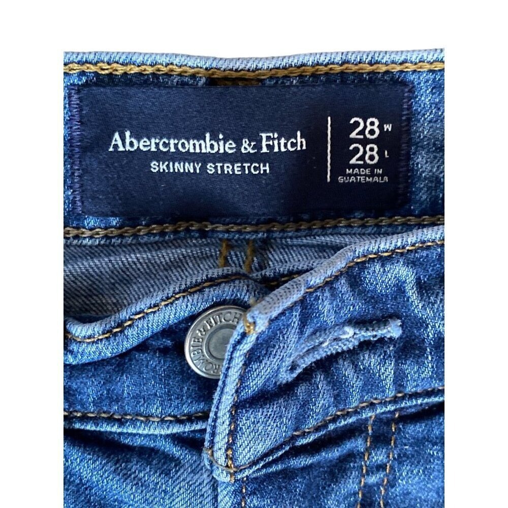 Abercrombie & Fitch blue denim jeans skinny stretch  women 28X28‎ - Picture 5 of 8